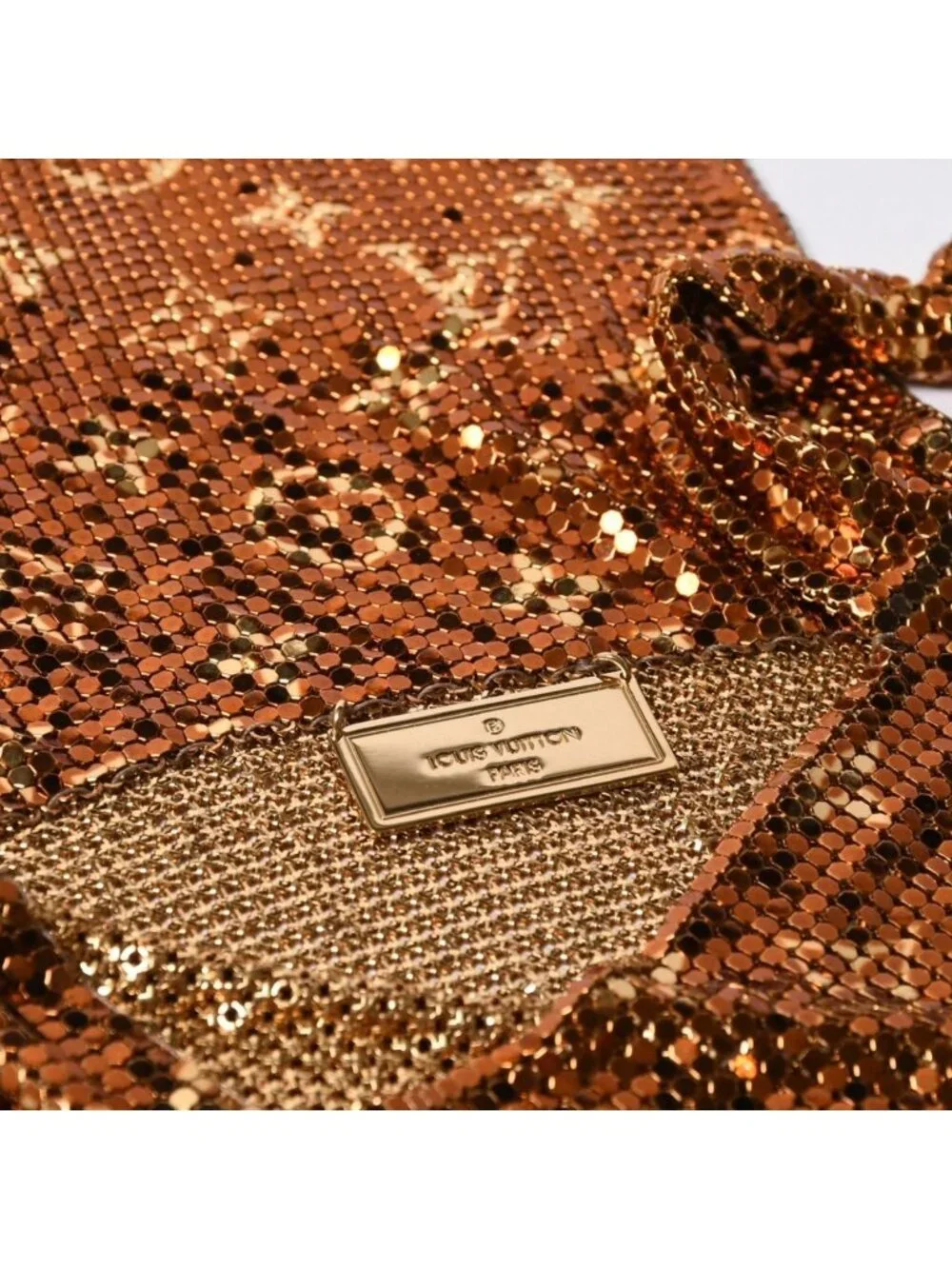 Louis Vuitton Shoulder Bag Monogram Mesh Francis Gold